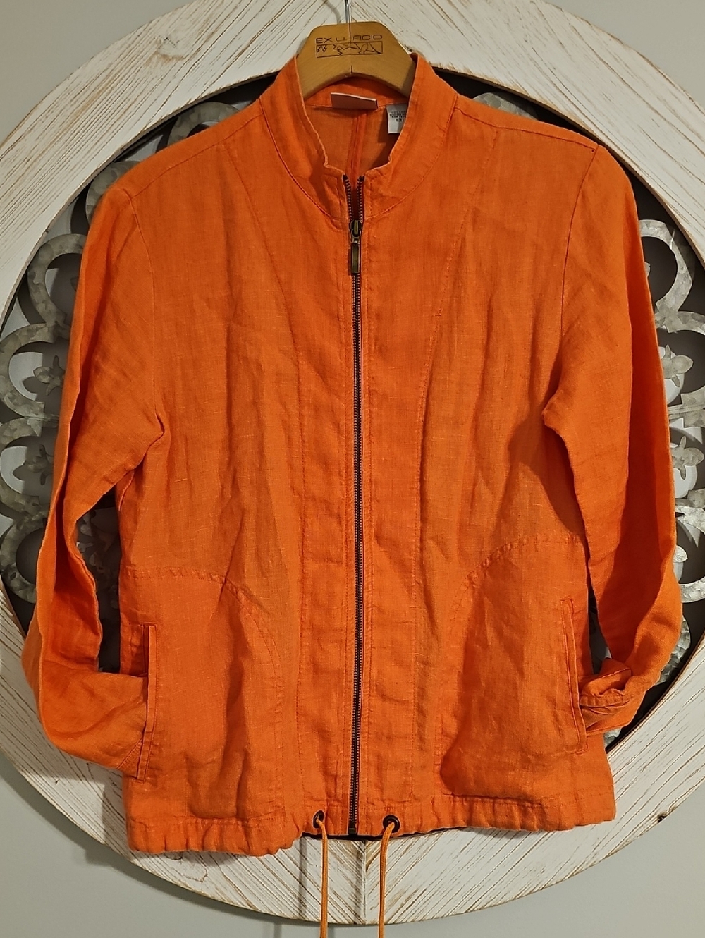Chico's Bright Orange Linen Jacket
